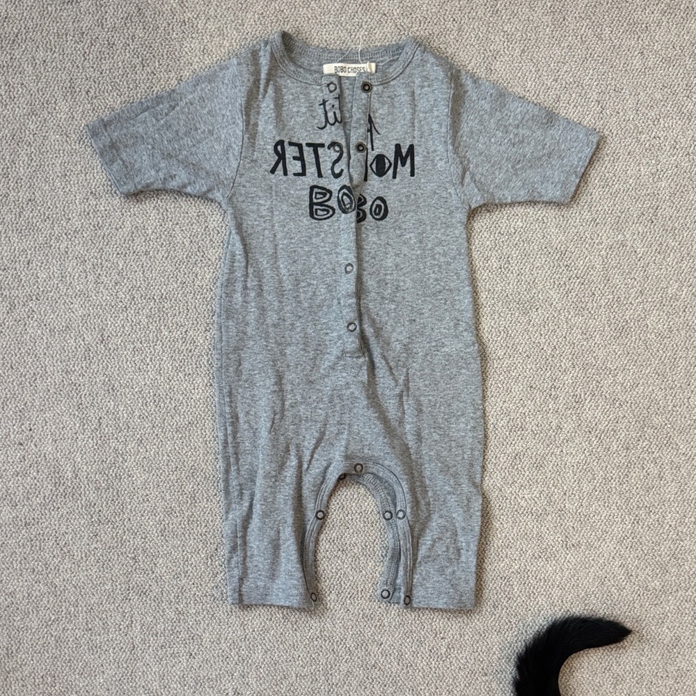 Bobo Choses Gray Baby Romper